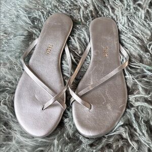 Tkees Silver Metallic Toe Wrap Strappy Sandal
